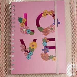 Pink Floral Spiral Notebook